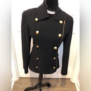 Anne Klein Military style jacket. Double breasted off center zipper